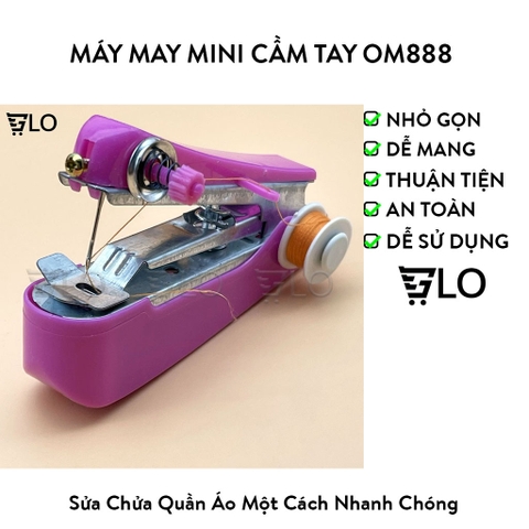 Máy May Mini Cầm Tay Om888, Máy Khâu Nhỏ Gọn Tiện Lợi