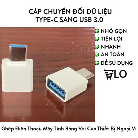 Đầu Chuyển OTG USB 3.0 Ra Type C - Kết Nối Chuột, Bàn Phím, Tay Cầm Game, Camera Rời