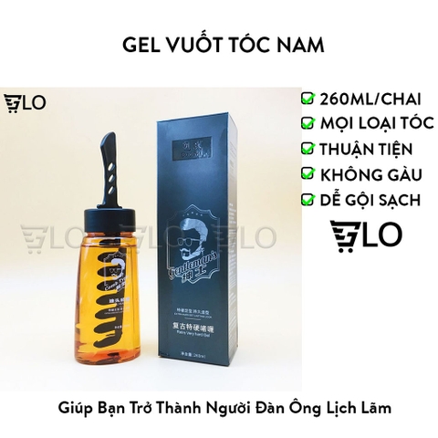 Gel Vuốt Tóc Nam Kèm Lược Cao Cấp Chai 260ml