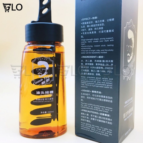 Gel Vuốt Tóc Nam Kèm Lược Cao Cấp Chai 260ml