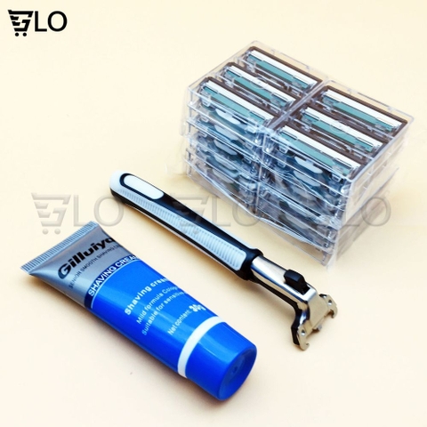 Dao Cạo Râu 2 Lưỡi Thế Hệ Mới Kèm 36 Đầu Thay Tiện Lợi(Tặng Kèm Tuýp Kem Cạo Râu)