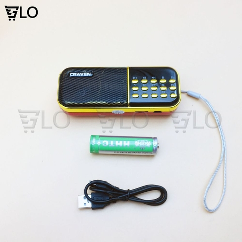 Loa Craven CR-25A, Kèm 1 Pin Sạc, Nghe Thẻ Nhớ, USB, FM Radio