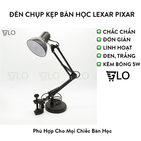 Đèn Chụp Kẹp Bàn Học Kéo Dài Lexar Pixar Kèm Bóng LED 5W Chống Cận Cho Bé