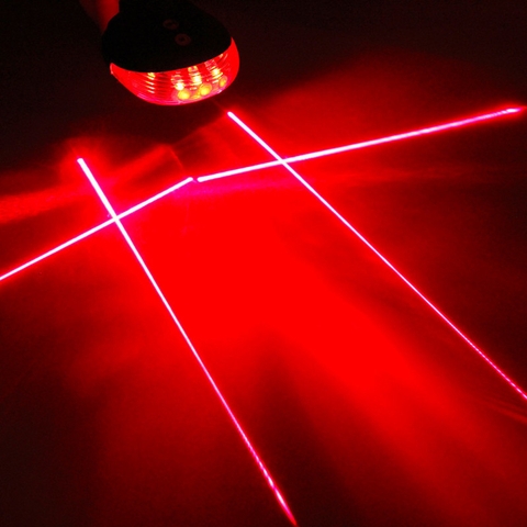 Đèn Led Hậu 2 Dải Laser + 5 Bóng Led Cảnh Báo Xe Đạp Gắn Phía Sau, Chống Nước Giúp Đạp Xe An Toàn Ban Đêm