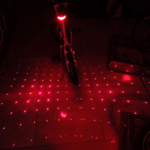 Đèn Led Hậu 2 Dải Laser + 5 Bóng Led Cảnh Báo Xe Đạp Gắn Phía Sau, Chống Nước Giúp Đạp Xe An Toàn Ban Đêm