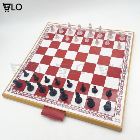 Bộ Cờ Vua Cỡ Lớn Chuẩn Quốc Tế Hộp Nhựa Xếp Gọn Kích Thước 42x42cm