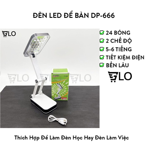 Đèn Led Để Bàn DP-666 Gấp Gọn Tiện Dụng 24 Bóng Hình Iphone