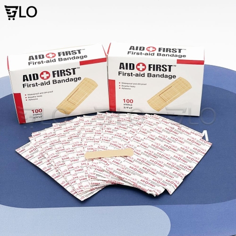 Hộp Băng Keo Cá Nhân 100 Miếng Urgo Aid First, Gạc Vết Thương, An Toàn Tiện Dụng Cho Gia Đình Và Các Cơ Sở Y Tế