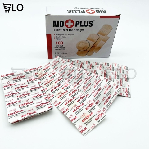 Hộp Băng Keo Cá Nhân 100 Miếng Urgo Aid First, Gạc Vết Thương, An Toàn Tiện Dụng Cho Gia Đình Và Các Cơ Sở Y Tế