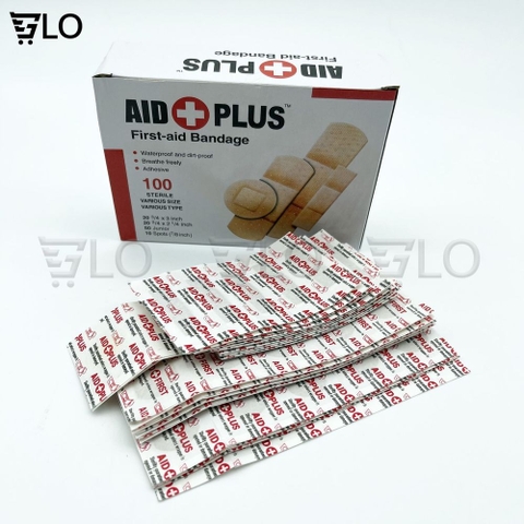Hộp Băng Keo Cá Nhân 100 Miếng Urgo Aid First, Gạc Vết Thương, An Toàn Tiện Dụng Cho Gia Đình Và Các Cơ Sở Y Tế