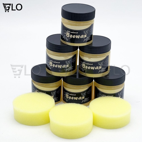 Sáp Ong Beewax Kèm Bông Xốp Đánh Bóng Sàn Gỗ, Đồ Gỗ, Lau Chùi ,Làm Mới, Phục Hồi Màu, Vết Xước Bàn Ghế, Tủ, Cửa Gỗ