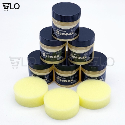 Sáp Ong Beewax Kèm Bông Xốp Đánh Bóng Sàn Gỗ, Đồ Gỗ, Lau Chùi ,Làm Mới, Phục Hồi Màu, Vết Xước Bàn Ghế, Tủ, Cửa Gỗ