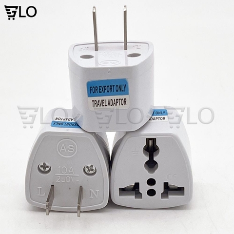Ổ Chuyển Đổi Phích Từ 3 Chấu Thành 2 Chấu,Cục Rắc Chuyển Đổi Đầu Cắm Điện 3 Chân Sang 2 Chân, Nhựa Cao Cấp, Hỗ Trợ 10A