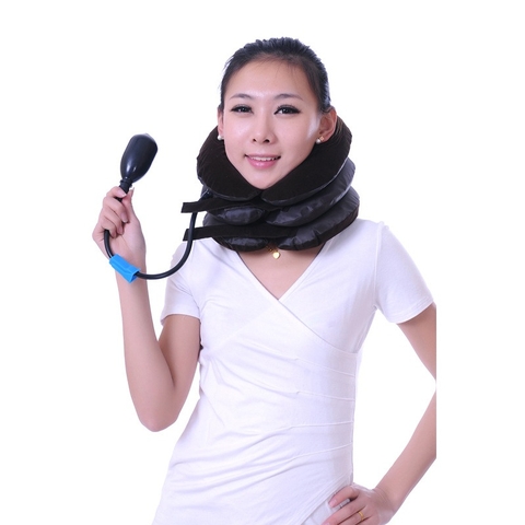 Đai Gối Hơi Massage Hỗ Trợ Điều Trị Liệu Kéo Giãn Đốt Sống Cổ 3 Tầng