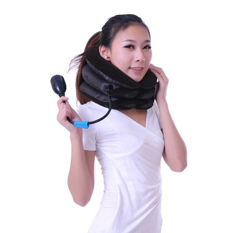 Đai Gối Hơi Massage Hỗ Trợ Điều Trị Liệu Kéo Giãn Đốt Sống Cổ 3 Tầng