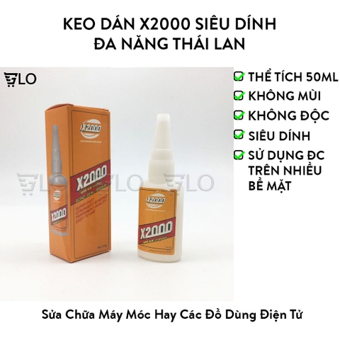 Keo Dán X2000 Siêu Dính Đa Năng Thái Lan, Dán Gỗ, Giày Dép, Thủy Tinh, Nhựa, Gốm Sứ