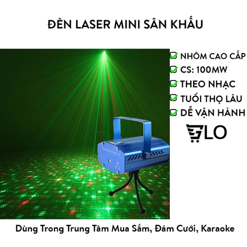 Đèn Laser Mini Sân Khấu, Vũ Trường, Trang Trí Phòng Karaoke Cảm Biến Theo Nhạc