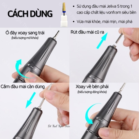 Máy Làm Móng Cao Cấp STE101, UV201 Máy Mài Móng Chuyên Dụng Trong Ngành, Tốc Độ 35.000RPM, Công Suất 36w