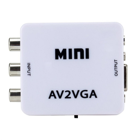 Box Chuyển AV Ra VGA Mini, Bộ Adapter AV2VGA Chuyển Đổi AV Sang VGA, Bộ VGA2AV Chuyển VGA Sang AV
