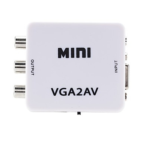 Box Chuyển AV Ra VGA Mini, Bộ Adapter AV2VGA Chuyển Đổi AV Sang VGA, Bộ VGA2AV Chuyển VGA Sang AV