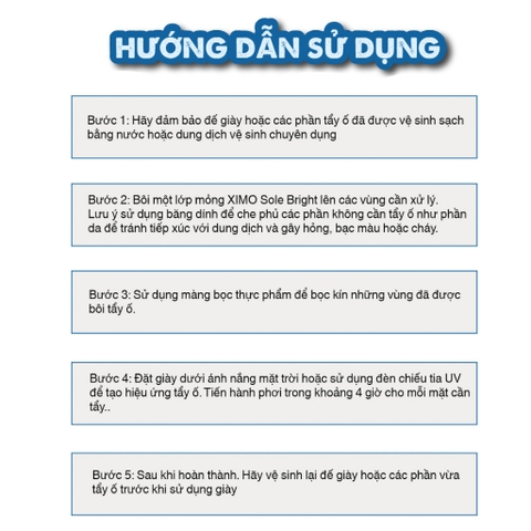 Chai Dung Dịch Tẩy Ố Vàng Đế Giày XIMO Sole Bright cho chất liệu Icy, Cao Su, Nhựa, Boost XI07