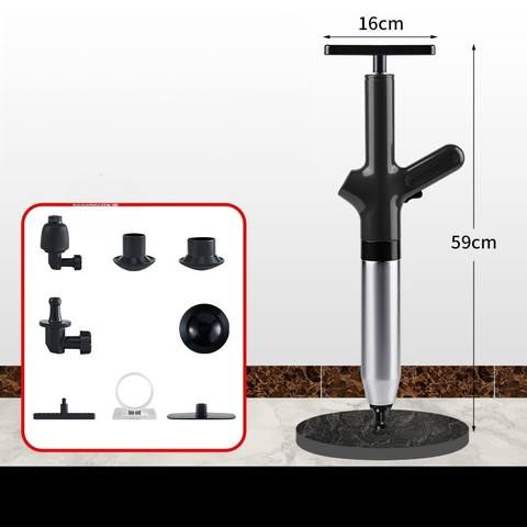 Súng Thông Tắc Bồn Cầu Có Bơm Tích Hợp, Dụng Cụ Thông Cống, Bồn Rửa Chén, Bồn Rửa Mặt, Áp Suất Nén Tới 8kg Tiện Lợi