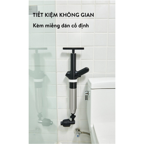 Súng Thông Tắc Bồn Cầu Có Bơm Tích Hợp, Dụng Cụ Thông Cống, Bồn Rửa Chén, Bồn Rửa Mặt, Áp Suất Nén Tới 8kg Tiện Lợi