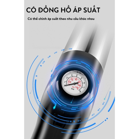 Súng Thông Tắc Bồn Cầu Có Bơm Tích Hợp, Dụng Cụ Thông Cống, Bồn Rửa Chén, Bồn Rửa Mặt, Áp Suất Nén Tới 8kg Tiện Lợi