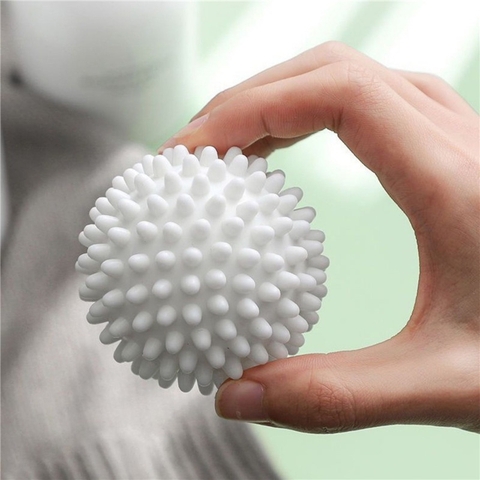 Quả Bóng Silicon Cầu Gai Trắng Giúp Giặt Đồ Chống Rối Quần Áo Tiện Dụng, Bóng Giặt Quần Áo Loại Lớn