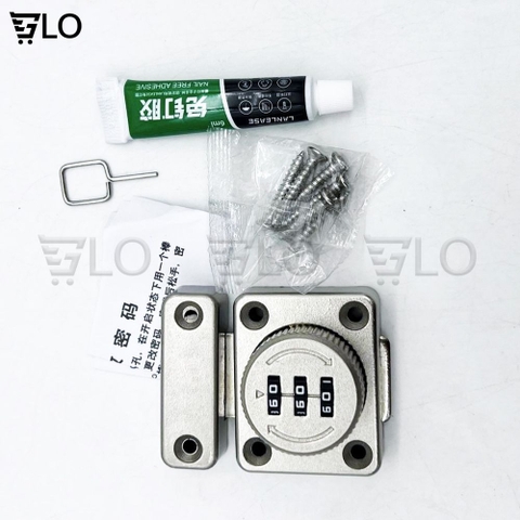 Chốt Cửa Khóa Số Kiểu Vặn Với 3 Mã Số Có Thể Thay Đổi Được, Bằng Hợp Kim Chắc Chắn
