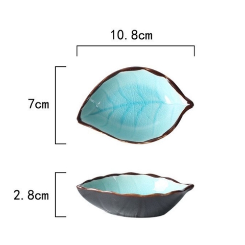 Chén Đựng Nước Chấm Hình Chiếc Lá Bằng Gốm Ceramic Cao Cấp, Dùng Để Đồ Ăn Kèm Gia Vị, Sự Tinh Tế Cho Bàn Ăn Hiện Đại