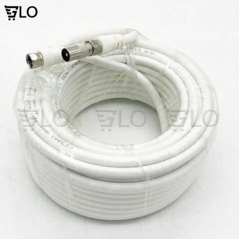 Dây Cáp Anten DVB-T2 2 Đầu Đúc Sẵn Jack Dài 15m Chống Nhiễu Loại Cao Cấp