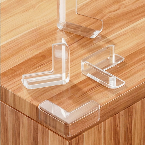 Miếng Bịt Góc Bàn Silicon An Toàn Cho Trẻ Nhỏ - Chất Liệu Mềm, Keo Dán 3M, Màu Trong Suốt