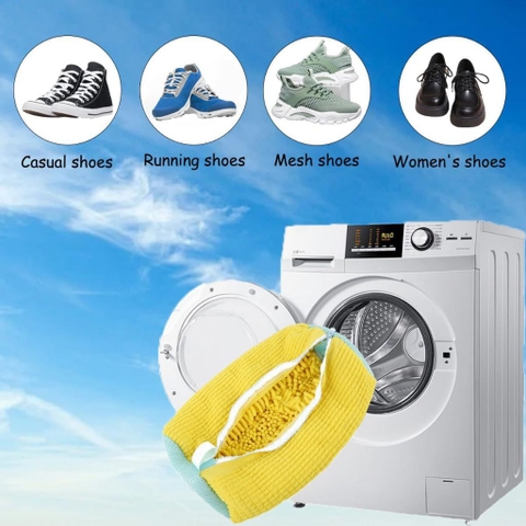 Túi Giặt Giày Máy Giặt Lông Tơ Sợi Polyester, Có Đệm Lưới, Khóa Kéo, Dễ Dàng Loại Bỏ Bụi Bẩn Mà Không Biến Dạng Giày