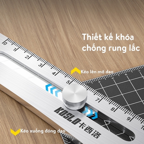 Dao Rọc Giấy Đa Năng Bằng Thép Không Gỉ Cao Cấp, Thước Đo, Vặn Ốc, Có Núm Xoay Cố Định