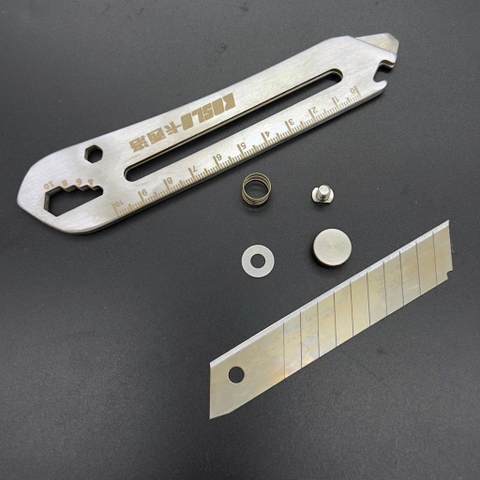 Dao Rọc Giấy Đa Năng Bằng Thép Không Gỉ Cao Cấp, Thước Đo, Vặn Ốc, Có Núm Xoay Cố Định