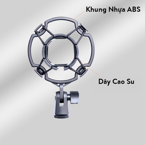 Giá Đỡ Shockmount Cho Micro Bằng Nhựa, Mic Thu Âm, Mic Livestream, Dùng Đầu Ren 3/8 Và 5/8