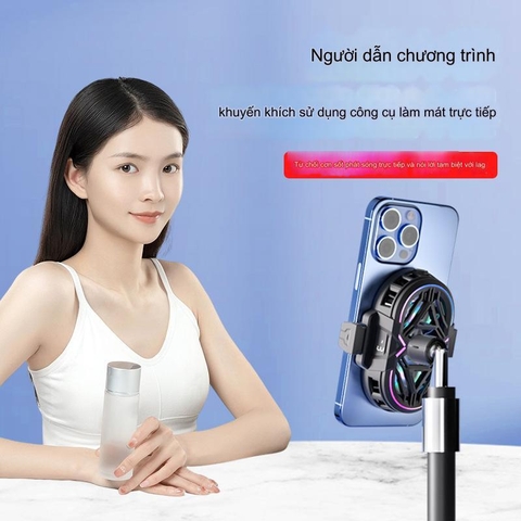 Quạt Tản Nhiệt Điện Thoại Sò Lạnh RS3 Chuyên Livestream, Quạt 2 Cánh, Có Ren 1/4 Gắn Tripod, Màn Led Hiển Thị Nhiệt Độ