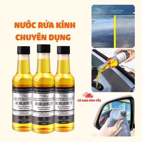 1 Chai Nước Rửa Kính Nano Chai 150ml GLASS CLEAR, Ngăn Tụ Nước, Cản Trở Tầm Nhìn, Loại Bỏ Mảng Dầu