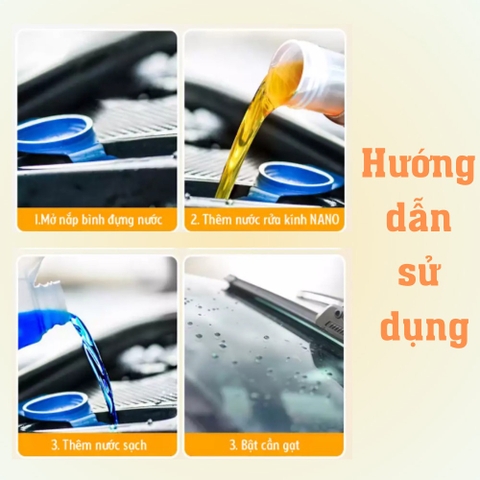 1 Chai Nước Rửa Kính Nano Chai 150ml GLASS CLEAR, Ngăn Tụ Nước, Cản Trở Tầm Nhìn, Loại Bỏ Mảng Dầu