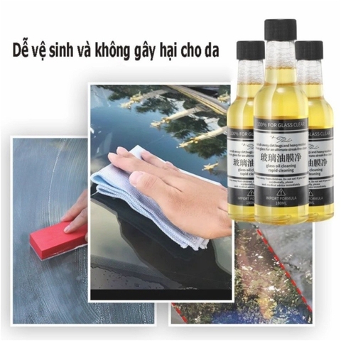 1 Chai Nước Rửa Kính Nano Chai 150ml GLASS CLEAR, Ngăn Tụ Nước, Cản Trở Tầm Nhìn, Loại Bỏ Mảng Dầu