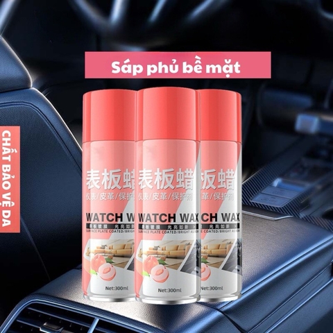 Chai Xịt Nano Đánh Bóng Xe Ô Tô 500ml WATCH WAX, Làm Sạch, Phục Hồi, Giữ Nội Thất Luôn Như Mới