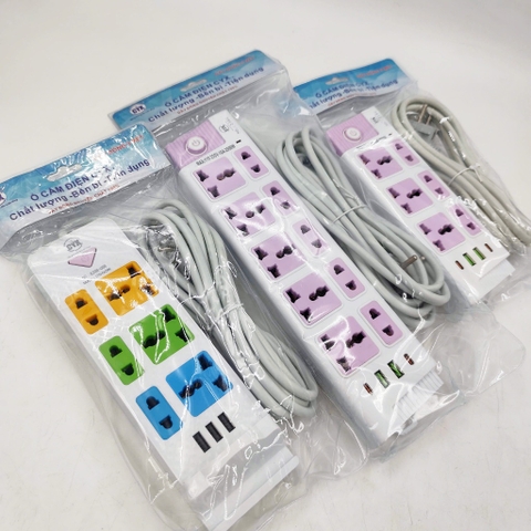 Ổ Cắm Điện CYX K208 K218 K238 Tích Hợp Cổng Sạc USB Đa Năng, Nhiều Lỗ Cắm, Công Suất 2500W