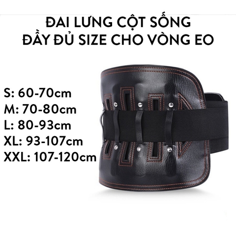[ĐỦ SIZE] Đai Lưng Cột Sống, Thoát Vị Đĩa Đệm, Đau Lưng Ngồi Nhiều Chống Gù, 3 Lớp Dày Bằng Da Cao Cấp Nhật Bản