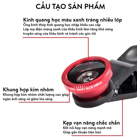 Ống Len Camera 001, Bộ Ống Kính 3 Trong 1 Gồm Kính Macro, Góc Rộng, Fisheye Cho Điện Thoại Thông Minh, Máy Tính Bảng
