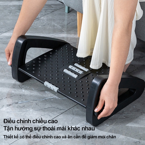 Ghế Gác Chân, Ghế Kê Chân Ergonomic Footrest Công Thái Học, Điều Chỉnh Độ Cao, Cải Thiện Tư Thế Ngồi, Có Bàn Massage