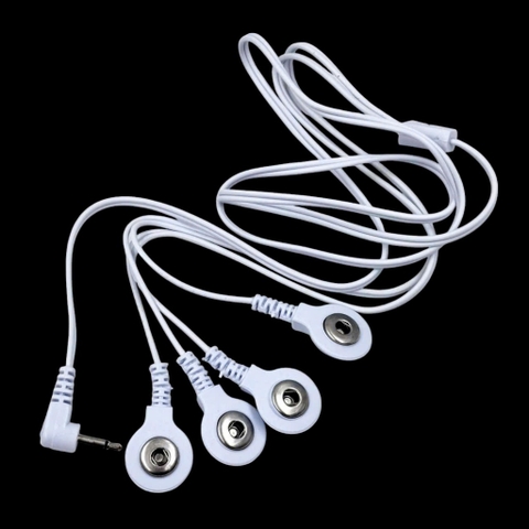Dây Điện Cực 4 Miếng Dán Jack Cắm 2.5mm Kết Nối 4 Tấm Gel Điện Cực Dùng Với Máy Massage Xung Điện