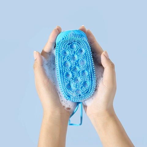 Bông Tắm Silicon Tạo Bọt Massage Hình Chuột Cute Tẩy Da Chết 2 Mặt