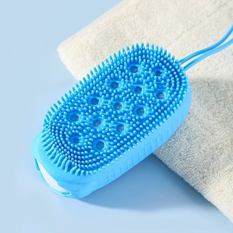 Bông Tắm Silicon Tạo Bọt Massage Hình Chuột Cute Tẩy Da Chết 2 Mặt