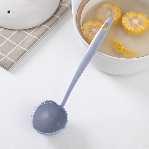 Muỗng Múc Canh Lúa Mạch 2 In 1 Loại Tròn - Chỉ Cần 1 Muỗng - Múc Cả Thế Giới Ẩm Thực